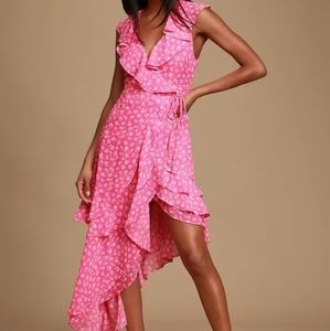 Lulus Asymmetrical Wrap Dress XS